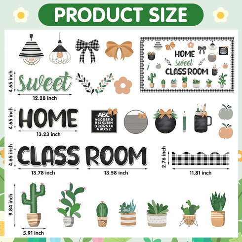 Watersay Modern Farmhouse Classroom Decor Farmhouse Bulletin Board Decorations Home Sweet Classroom Bulletin Board Potted Plant Bows More Farmhous...