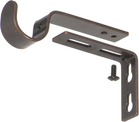 Ivilon Adjustable Brackets for Curtain Rods - for 7/8 or 1 Inch Rods. Set of 2 - Oil Rubbed Bronze...