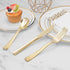 100 Pack 6.9 Inch Gold Plastic Spoons, Heavy Duty Plastic Silverware, Heavyweight Gold Disposable Spoons, Disposable Serving Utensils for Catering...