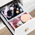 Plastic Baskets for Desk Organizing, Drawer Organizer, 2 Medium+2 Small Durable Folding Storage Crate for Home Kitchen Classroom Office Bedroom an...