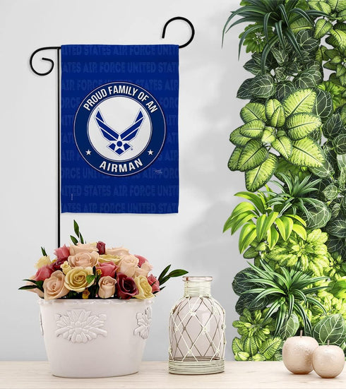 Breeze Decor Proud Family Airman Garden Flag Armed Air Force USAF United State American Military Veteran Retire Official House Decoration Banner S...