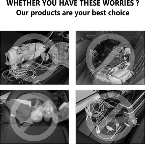 2PCS Multifunctional Car Cup Holder + Car Phone Holder + Car Purse Hook,Hanging Back Seat Car Organizer with Headrest Hooks,Universal Car Organize...