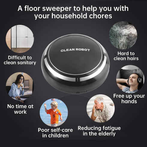 USB Rechargeable Robots Automatic Vacuum Cleaner, Home or Office Sweeping Machine, Intelligent Floor Cleaner Suction Robot Cleaner for Household S...