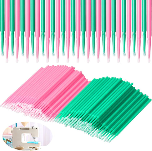 200 Pieces Sewing Machine Cleaning Brushes Disposable Clean Swabs Pointed Tips Cleaning Swabs Sewing Tool Multi Purpose Cleaning Swab Sticks for P...