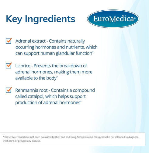 Euromedica Adrenaplex - 60 Capsules - Adrenal Gland Function Supplement - Supports Healthy Adrenal Gland Function & Balanced Mood - 30 Servings...