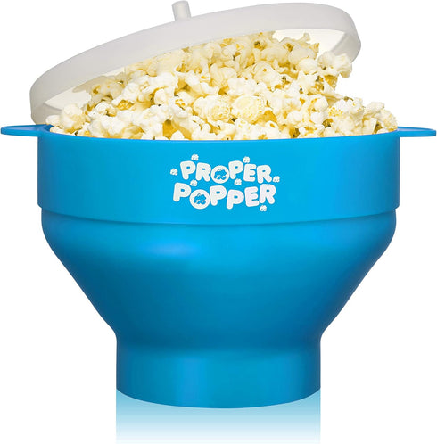 The Original Proper Popper Microwave Popcorn Popper, Silicone Popcorn Maker, Collapsible Bowl BPA Free & Dishwasher Safe - (Turquoise)...