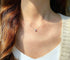 ASCOMY Dainty CZ Diamond Solitaire Pendant Necklaces for Women 14K Gold Plated Single Round Cubic Zirconia Square Simulated Diamond Choker Necklac...