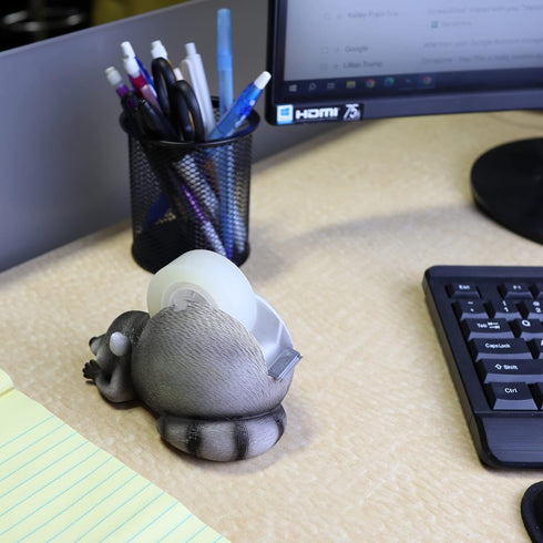 Novelty Tape Dispenser, Raccoon Office or Cubicle Desk Accessory, 6 Inches...