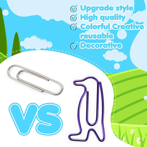 Penguin Shaped Paper Clips Small Cute Animal Shaped Bookmarks Paper Clips Funny Office School Supplies Christmas Birthday Gifts for Penguin Lovers...