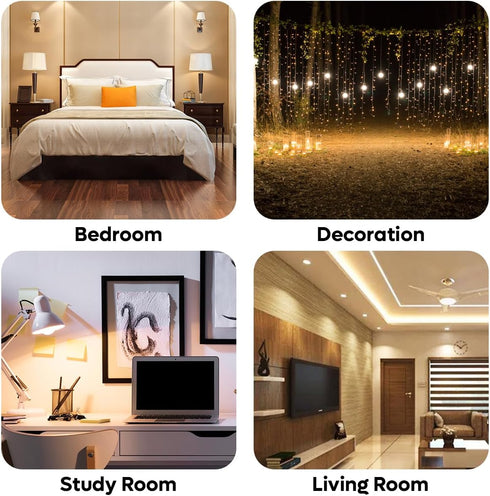 Dimmable G16.5 Bulbs 5.5W Equivalent to 60 Watt Filament Bulb for Home Room Spaces, E12 Edison LED Light Bulbs 500 Lumens Emit Warm White 3000K fo...