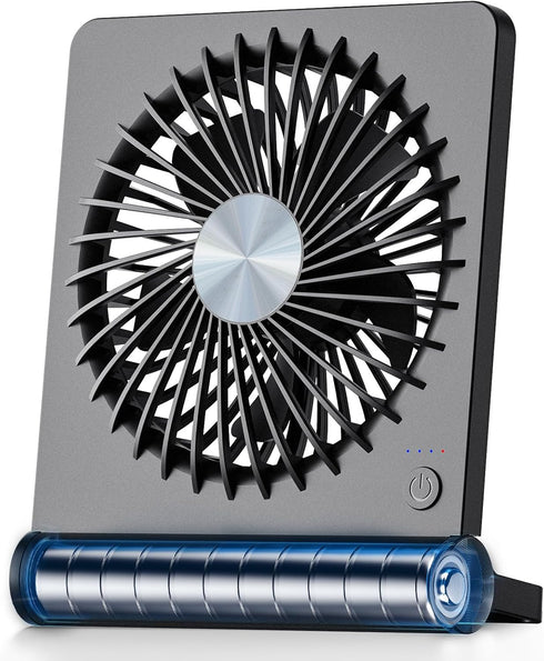 Koonie Portable Desk Fan, 3.5-20hrs Battery Operated Small USB Fan with Ultra Quiet 220° Tilt Folding, Rechargeable Personal Fan with 3 Speeds Str...