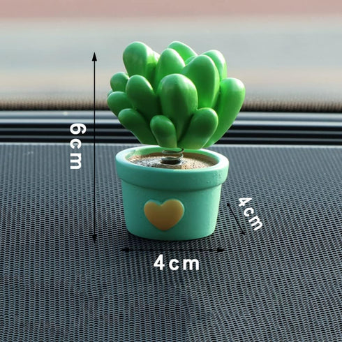 Succulent Pots,Zcargel Car Succulents Potted Decoration Cute Resin Ornaments Car Shaking Head Toy Car Dashboard Decoration for Home, Office and Ga...
