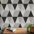 Y1337 Peel and Stick Wallpaper Geometric Triangle 17.7" x 9.8ft Gray Removable Diamond Self Adhesive Contact Paper Shelf Liner for Office Backgrou...