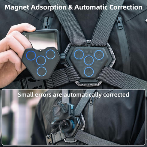 SUREWO Magnetic Quick Release Adjustable Chest Mount Harness Compatible with Go pro Hero 12/11/10/9/8/7/6/5 Black,DJI Osmo Action 4/3/2,Insta 360 ...