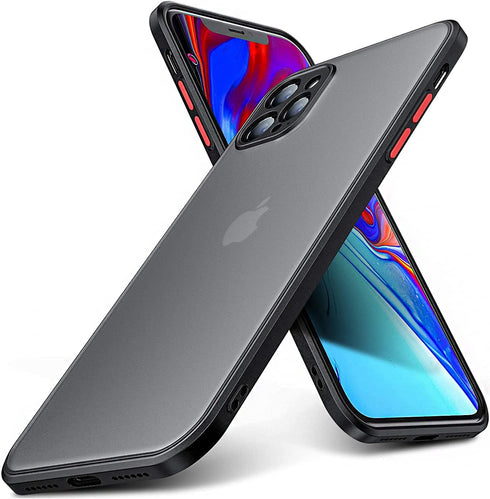 Shockproof Compatible for iPhone 12 Pro Max Case, Military Drop Protection Translucent Matte Hard Back, Frosted Mobile Case with Full Covered Came...
