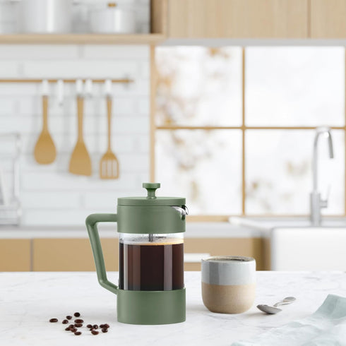 Oggi Borosilicate Glass French Press Coffee Maker (20oz)- 5 Cup Capacity, Coffee Press, Single Serve Coffee Maker, Stainless Steel Lid & Plunger, ...