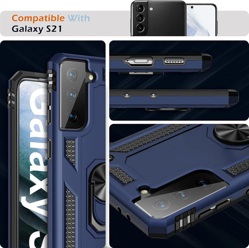 Case for Samsung Galaxy S21 5G Case Heavy Duty with Built in Screen Protector Hard Armor Military Anti-Fall Bumper Cover for Samsung S21 5G 6.2 20...