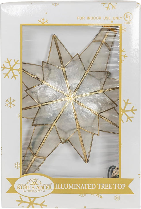 Kurt Adler UL0214/C 10-Light Capiz Star of Bethlehem Clear Treetop...