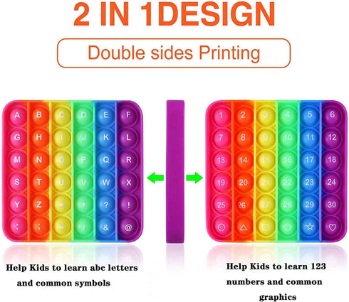 Letters P00p Fidget Toys,ABC Learning and Educational Toys,Poppers Fidget Toys,Stress Relief,Autism Sensory Toys [26 Letters on One Side | Numbers...