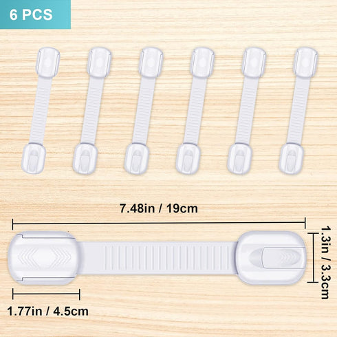 Phantasy ® 6PCS Child Safety Strap Locks Baby Proofing Latches for Drawer Door Fridge Oven Toilet Seat Kitchen Cupboard Appliance Trash Can with A...