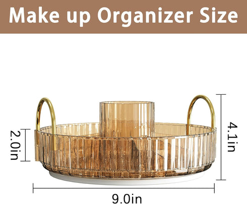 360° Rotating Lazy Susan Makeup Organizer, High-Capacity Bathroom Countertop Vanity Organizers, 1 Tier Spinning Skincare Storage, for Perfume/Cosm...