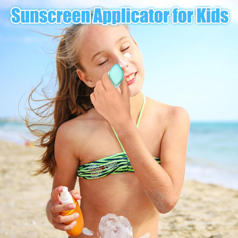 3 PCS Sunscreen Applicator for Kids, Soft Sunblock Brush + 2 PCS Empty Roller Ball Container for Sunscreen Lotion, Sunscreen Applicators for Famil...