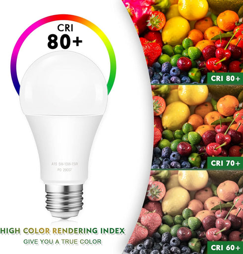 3 Way LED Light Bulbs, 40 60 100 Watt Equivalent, 2700k Warm White, Three Way A19 Dimmable Light Bulb with E26 Medium Base, Perfect for Table Lamp...
