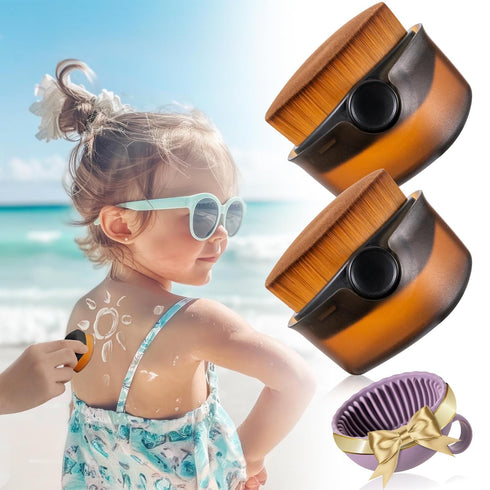 Sunscreen Applicator for Kids, 2pcs Sunscreen Applicator with Protective Lid,Sunscreen Brush and Cleaning Kit Sunblock Applicator for Kids Sun Lot...