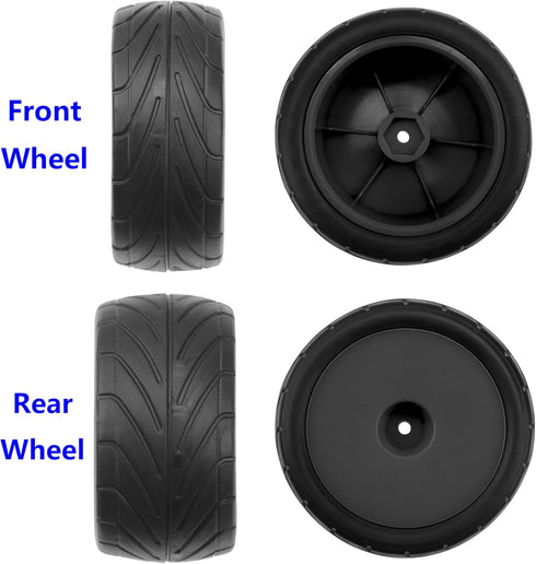 4Pack ShareGoo RC 85mm/3.34" Rubber Tires Front Rear Tyres 12mm Hex Wheel Compatible with Redcat HPI HSP Kyosho 1/10 RC Off-Road Car Buggy (Black)...