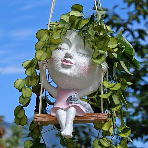 Face Planter Hanging Planter, Face Flower Pot Head Planter, Face Planters Pots Head Plant Pot, Hanging Planters for Indoor Plants, Plant Pots, Wal...