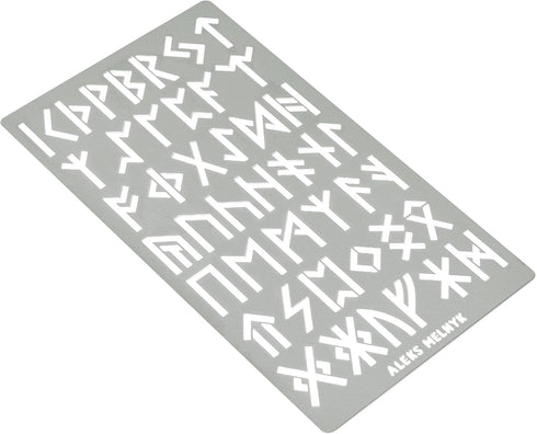 Aleks Melnyk No.35 Metal Stencil, Elder Futhark Runes, Ancient Alphabet, Sigil Magic Alphabet Stencil 1 PC, Template for Wood Burning, Pyrography ...