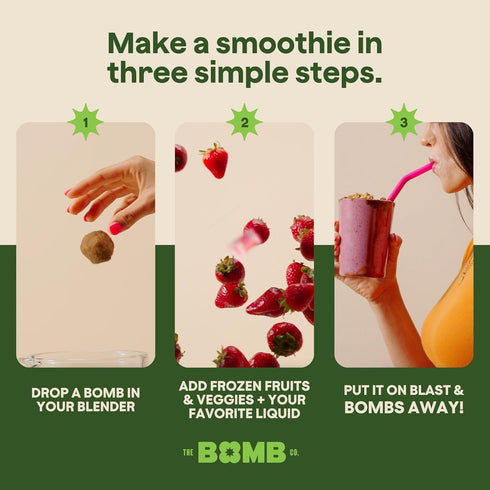 The Bomb Co. Blender Bomb, Glow Getter, Superfood Smoothie Supplement, Smoothie Mix with Flax, Hemp, Irish Sea Moss, & Amino Acids for Hair & Skin...