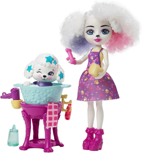 Enchantimals City Tails Poodle Do Beauty Salon, Playset with Doll (6-in) and Dog Figures with Color-Change Fun, Great Toy for Kids Ages 4Y+...