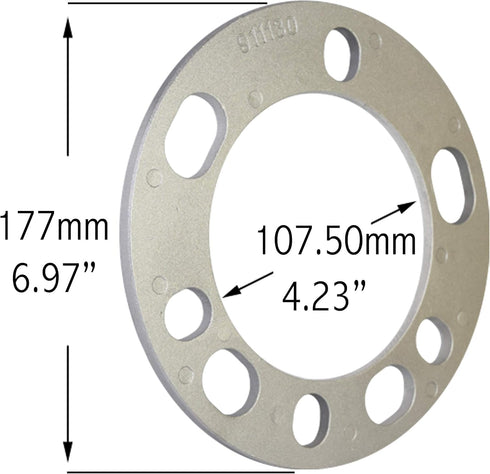 Wheel Accessories Parts Set of 2 Universal Wheel Spacers 6mm (1/4") Thickness Fit 5x135mm, 5x139.70mm (5x5.50), 6x139mm (6x5.50) Die Cast Wheel Sp...