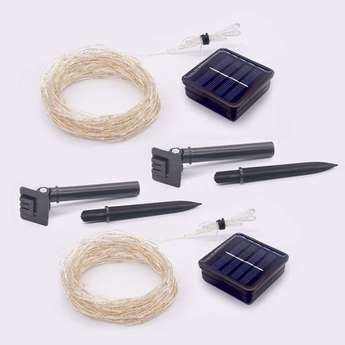 Outdoor Solar String Lights, 2 Pack 33ft 100L Solar Copper Fairy Lights,8 Modes Twinkle Lights Decor for Indoor Outdoor Patio Yard Trees Christmas...