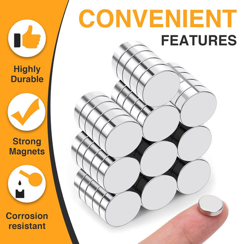TRYMAG Small Magnets, 120Pcs Tiny Rare Earth Magnets, Strong Neodymium Magnets Small Round Fridge Magnets for Whiteboard, Refrigerator, DIY, Kitch...
