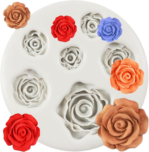 Rose Silicone Candy Mold Mini Flower Fondant Chocolate Molds for Cake Decorating Cupcake Topper Candy Chocolate Polymer Clay Gum Paste...