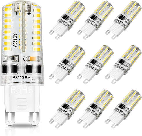 YGS-Tech Dimmable G9 LED Bulbs, 4W(35W Halogen Equivalent), 6000K Daylight White, CRI80, G9 Base Bulb for Chandelier, Interior Decoration Lighting...