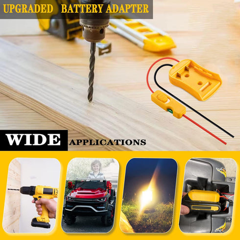 Upgraded 20V Battery Adapter for Dewalt 20V Battery Adapter All-in-one Design of The Fuse and Switch Power Tool Battery Converter Kit 14 Gauge wit...