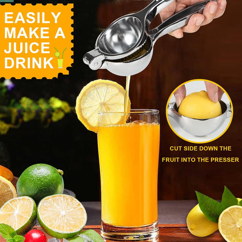 Premium Lemon Squeezer, Large Heavy Duty Handhelp Juicer for Lemon, Stainless Steel Hand Press Citrus Juicer, Lime Squeezer Bar Tool, Manual Citru...