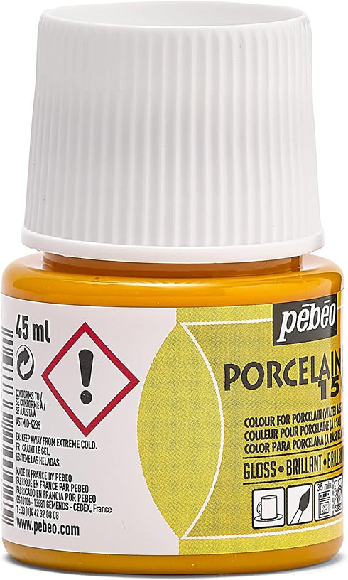 Pebeo Porcelaine 150 Ceramic Paint - Water-Based High-Gloss Color Paints for Porcelain, Premium Art Supplies, Non-Toxic & Heat-Safe, 45 ml Bottle,...