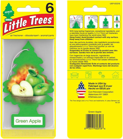 LITTLE TREES Air Fresheners Car Air Freshener. Hanging Tree Provides Long Lasting Scent for Auto or Home. Green Apple, 24 Air Fresheners...