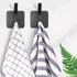 Adhesive Hooks - Stick Wall Hooks for Towel Robe Coat Bathroom,Bedroom,Kitchen - Black 4 Pack...