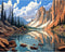 Nature Landscape paint by numbers for adults canvas paint by numbers from photo,Beginner with Brushes & Acrylic Pigment-Tranquil Mountain(without ...
