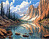 Nature Landscape paint by numbers for adults canvas paint by numbers from photo,Beginner with Brushes & Acrylic Pigment-Tranquil Mountain(without ...
