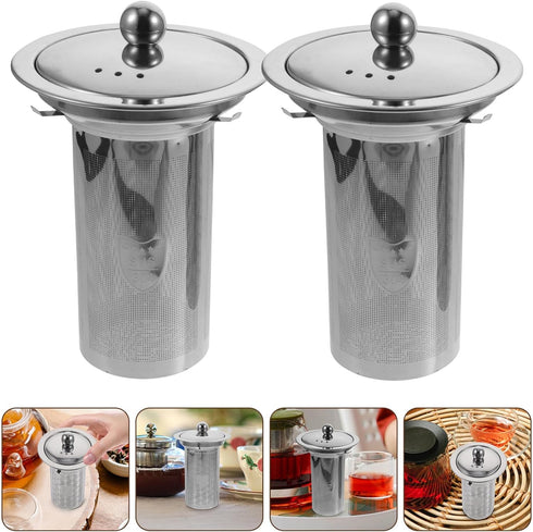 HEMOTON 2pcs Teapot Tea Strainer Tea Leaf Strainer for Loose Tea Filter Teapot Mesh Strainer Seasonings Strainer Tea Infuser Insert Loose Leaf Tea...