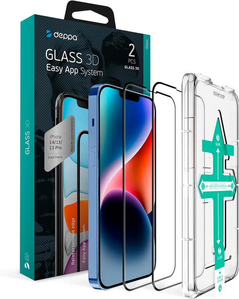 Deppa [2 Pack Premium Screen Protector for Iphone Tempered Glass 3D Edge to Edge Full Coverage |Case Compatible| with Easy Install Kit Tray [Video...