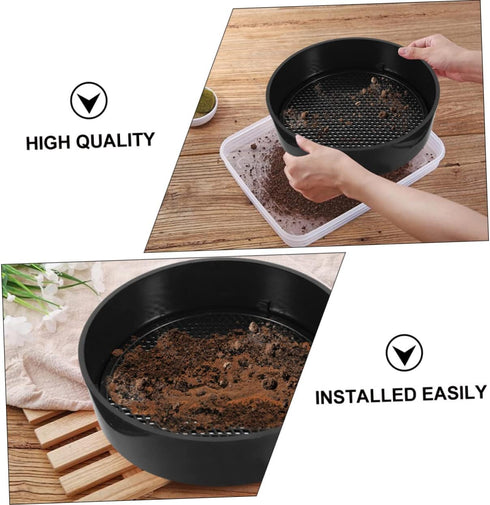 2 Soil Sieve Garden Potting Mix Sieve Stackable Sifting Pan Sand Sieves Soil Sifter Dispenser Sifting Pan Garden Riddle Sieve Garderning Tool Beac...