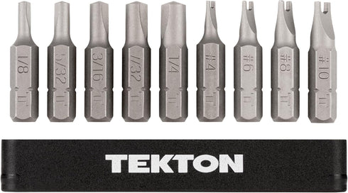 TEKTON 1/4 Inch Clutch and Spanner Security Bit Set with Rail, 9-Piece (1/8-1/4 in., 4-#10) | DZZ93002...