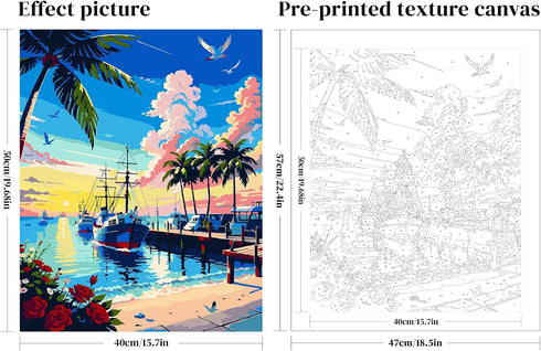 QUITEDEW Paint by Numbers Kit for Adults,Paint by Number for Adults,DIY Paint by Numbers Landscape Arts Crafts for Home Wall Decoration 16x20 Inch...